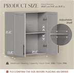 FIMELLO 30" Laundry Room Cabinets Wall Mounted, Ashen Gray