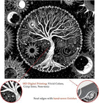 AACKart Tree of Life Tapestry for Bedroom Aesthetic Room Decor-Black and White Spiritual Tree Tapestry Wall Hanging with Sun Moon Star 78.7×59.1 inches