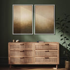 SIGNFORD Framed Canvas Print Wall Art Set Minimalist Gradient Brown Abstract Neutral Illustration Modern Art Decorative Nordic Nature for Living Room, Bedroom, Office - 16"x24"x2 White