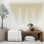 Macrame Wall Hanging Large Macrame Wall Decor Yarn Art 57" W x 41" L For Headboard Bedroom Living Room Craftsmanship Fiber Home Art