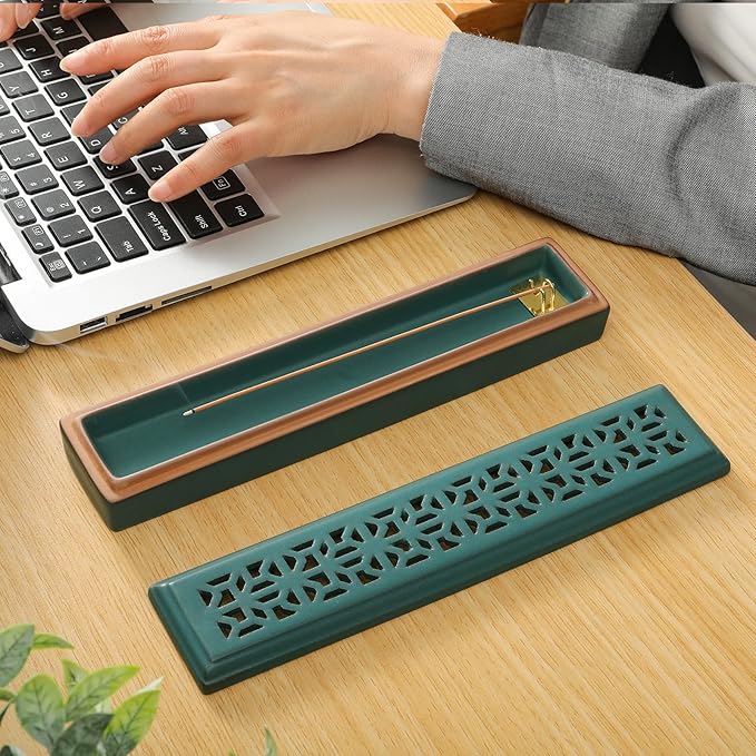 CEREMONY Incense Holder for Sticks，Ceramic Insence-Stick Holder Ash Catcher，Incense Holder Timkburner for Meditation Yoga Spa Room Decor