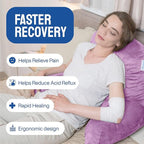 ComfortSpa Reading Pillow for Bed Adult Size, Back Rest Pillow with Arms, Pockets and Washable Cover; Use as a Back Pillow for Sitting in Bed for Bedrest or Relief from GERD Heartburn (XL Lavender)