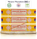 Satya Spiritual Healing Incense Sticks, Satya Bng (Bangalore) Insenses 15gmx3 Pack with Raajsee Incense Holder Bundle, Satya Nagchampa Natural Incense