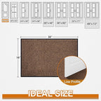 Mibao Front Door Mat, Dirt Trapper Welcome Mat for Outdoor Indoor, Non-Slip Waterproof Doormat, Durable Machine Washable Low Profile Entry Rug for Back Door Outside Patio Porch, 30" x 18", Brown
