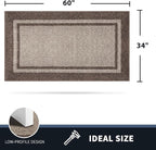 PURRUGS Dirt Trapping Door Mat 34" x 60", Non-Slip/Skid Machine Washable Entryway Rug, Shoes Scraper, Area Rug, Super Absorbent Welcome Mat for Muddy Wet Shoes and Paws, Beige & Grayish Brown