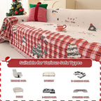 Chenille Armchair Sofa Slipcover Washable Furniture Protector Recliner Couch Cover 1-Piece Cushion Stain Resistant Chair Cover Soft Breathable Couch Cover Blanket, Red Plaid 71"x 134"