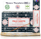 Satya Nag Champa Palo Santo Incense Sticks, Satya Bng (Bangalore) Insenses 15gmx12 Pack with Raajsee Incense Holder Bundle, Nag Champa Natural Incense