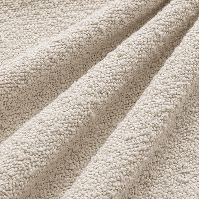 MIULEE Pack of 4 Decorative Textured Boucle Throw Pillow Covers 20x20 Inch Beige Accent Solid Pillow Cases Soft Couch Cushion Covers for Modern Farmhouse Boho Chair Sofa Bed Livingroom Home Decor