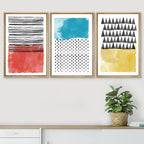 SIGNWIN Canvas Print Wall Art Squares and Abstract Line Art Geometric Line Illustrations Modern Art Mid-Century Modern Warm for Living Room, Bedroom, Office - 24"x36"x3 Natural