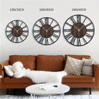 LEIKE Large Wall Clocks,Silent,Non Ticking,Battery Operated Small Vintage Round Modern Wood Wall Clock for Living Room, Bedroom,Kitchen,Farmhouse,Office Decor-13.5 Inch(Black-Roman Numerals)