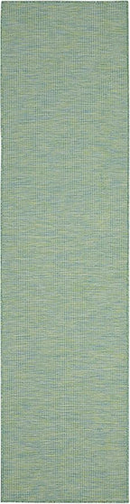 Nourison Home Positano Blue Green 2' x 6' Area Rug Easy Clean, Non Shedding, Bed Room, Living Room, Dining Room, Kitchen (6' Runner)