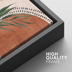 SIGNFORD Framed Canvas Print Wall Art Set Geometric Mid-Century Circle Plants Abstract Shapes Illustrations Modern Art Decorative Zen Bohemian for Living Room, Bedroom, Office - 24"x36"x2 Black