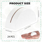 24PCS White Table Number Stands, Wooden Lightweight Wedding Table Name Holder, Small Size Place Card Holders, Semicircular Design, for Office Tag Photo Menu Clips Wedding Birthday Party Restaurant