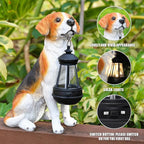 Solar Dog Statue Outdoor Decor - Beagle Dog Statue With Solar Lights for Patio, Lawn & Garden, Housewarming Gift