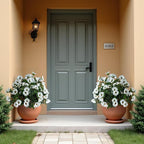 UV Resistant Artificial Petunias Fake Flowers Artificial Flowers for Outdoors Silk Flowers Fake Hanging Basket Plants Suitable for Outdoor Porch Decoration Patio Decor 13.3In (4PCS,White)