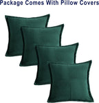 HITO 20x20 Pillow Inserts (Set of 4, with Pillow Covers Green)-Down Alternative Throw Pillows White for Couch Bed Sofa