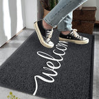 Front Door Mat - Non Slip, Durable Welcome Mat for High Traffic Areas (36"x24" Black)