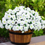 Ivydale Artificial Fake Flowers Plants for Outdoor Outside Fall Decor, Faux Silk White Camellia UV Resistant Realistic for Front Door Porch Patio Balcony Garden Yard Decoration, 3 Large Bundles