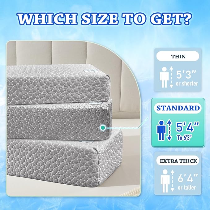 HARBOREST Cooling Cube Pillow - Side Sleeper Pillow for Neck and Shoulder Pain, Memory Foam Pillow Cube Pro with Adjustable Firmness,24"x12"x5", Grey