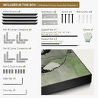 SIGNWIN 46"x72" Extra Large Framed Wall Art Green Line Art Mountain Landscape Illustration for Home Living Room Bedroom Decor (Frame Assembly Required)