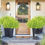 Krissing 80 Bundles Outdoor Lavender Flowers UV Resistant Artificial Flowers for Outdoor Fake Lavender Plastic Purple Plants for Outside Garden Patio Planters Window Box Porch Summer Decor (Yellow)