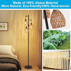 Boho Rattan Floor Lamp-Standing Lamps for Living Room 70'' Dimmable Floor Lamp with Cage Shade, Industrial Farmhouse Floor Lamps Rustic Floor Lamps Vintage Lamp for Living Room Bedroom Office