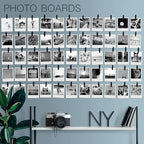 20 Pack Mini Self Adhesive Clips for Pictures - Black Wood Clip Photo Holders for Wall, Poster Hanger, Photo Cards Hanging Display Board & Picture Boards, Artwork Photos Holders Card Room Decor