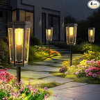 Solar Pathway Lights, Upgraded Solar Bright LED Path Lights, Outdoor Waterproof Garden Landscape Lighting with 2 Lighting Modes & Auto On/Off, for Yard, Landscape, Patio, Lawn, Path, Walkway, Driveway