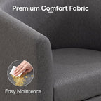 Accent Barrel Chair, Modern Comfy Living Room Chairs with Armrest Small Reading Chair with Cozy Soft Padded for Bedroom Reception Room Cafe,Grey