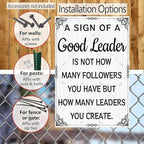 DZQUY Good Leader Metal Sign –12x8 Inches Inspirational Wall Art with Vintage Retro Design, Motivational Office & Home Decor for Living Room, Bedroom