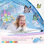 Pink Unicorn Twin Bed Tent for Kids Indoor Fort - Magical Dream Tents for Boys Pop Up Toddler Bed Canopy for Girls Bunk Bed Tent for Top Bunk - Sensory Sleep Pod for Kids Educational