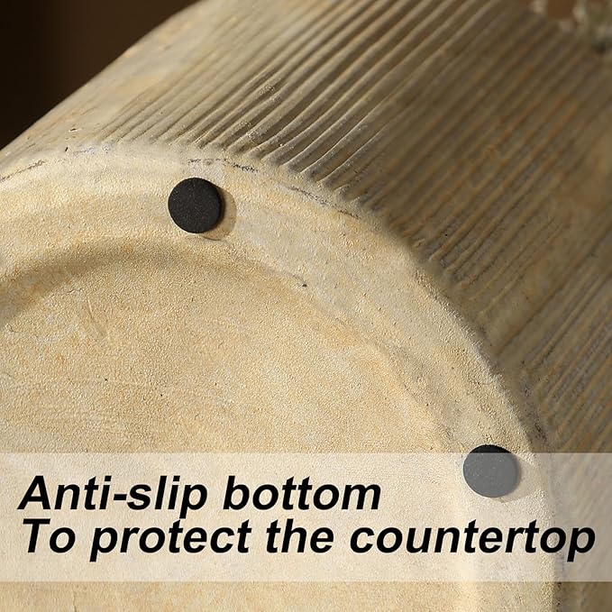 Farmhouse Vase for Home Decor, Vintage Rustic Terracotta Flower Vase Suitable for Home Decor, Living Room, Shelf, Dining Table. 7IN （Earthy Yellow） ZSHLXM