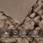 Ultra Soft Luxury Faux Fur Twin Blanket for Counch,Fuzzy Fluffy Plush Warm Cozy Elegant Wrinkled Blanket for Sofa Bedroom Living Room,（60"x80",Tie-dye Coffee）
