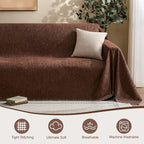 Couch Cover for Dogs Sectional Sofa Covers Washable for 3 Cushion Couch, Chenille Couch Cover Blanket Sectional Sofa Slipcovers, Multi-Use Furniture Protector for Kids, Pets, 71" X150", Coffee