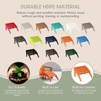 WestinTrends Outdoor Ottoman, Patio Adirondack Ottoman Foot Rest, All Weather Poly Lumber Folding Foot Stool for Adirondack Chair, Widely Used for Outside Porch Pool Lawn Backyard, Orange