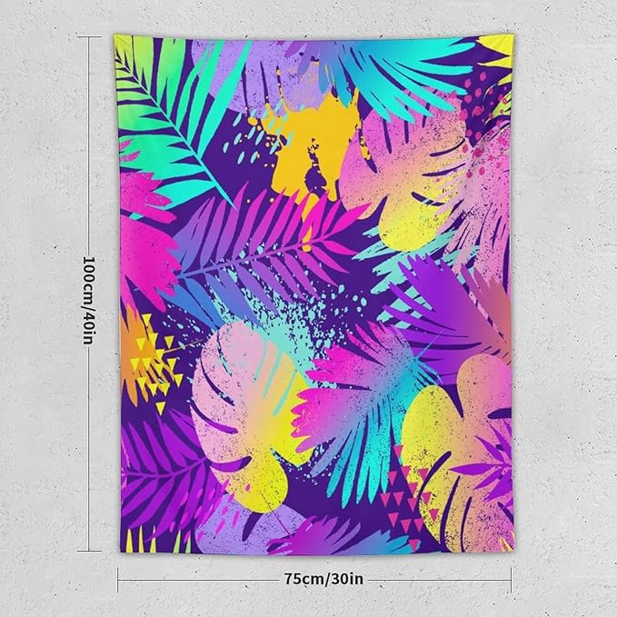 ICMOLYYENLO Palm Leaf Tapestry Wall Hanging, Tropical Leaves Plant Jungle Green Hawaiian Art Home Decor for Guest Bedroom Living Room Dormitory 30" x40