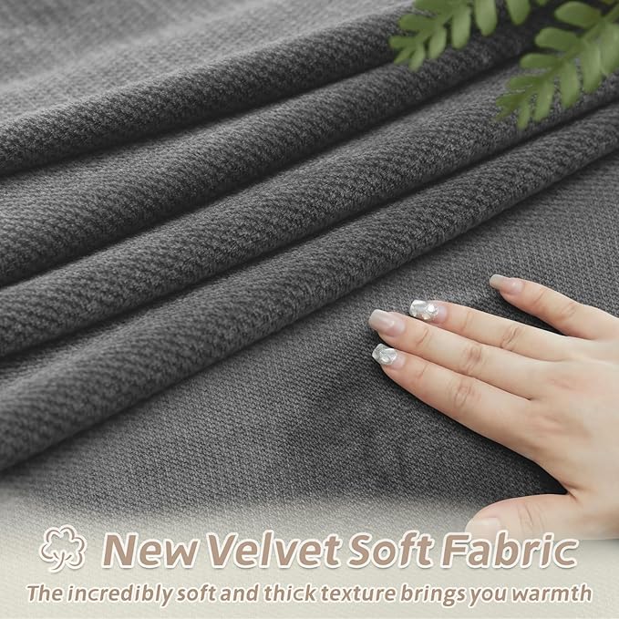 Arfntevss Sectional Recliner Couch Covers Velvet Corner Sectional Sofa Cover for Reclining Couch Stretch Soft L Shape Recliner Slipcover Washable Additional Seat Protector (1 Seat Cover, Light Gray)