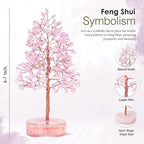 Crocon Rose Quartz Heart Shape Base Crystal Tree Gifts for Women, Healing Crystals Tree of Life Present Crystal Feng Shui Bonsai Trees for Positive Energy Good Luck Home & Office Decoration Gifts