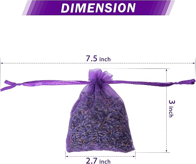 French Lavender Sachets for Drawers and Closets Fresh Scents, Set of 36, Home Fragrance Sachet for Closets and Drawers, Purple, LV-C-36-1