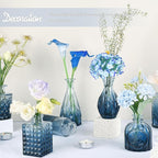 24Pcs Blue Glass Bud Vases Set, Small Vases for Flowers, Perfect for Centerpieces at Parties, Baby Showers, Weddings, Events, Graduation Season, Great Gifts for Office & Home Décor