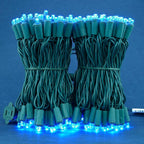 200 Count Blue Wide Angle LED Christmas Lights, 66 ft Green Wire UL Certified Commercial Grade 5mm Holiday String Light Set (Blue)