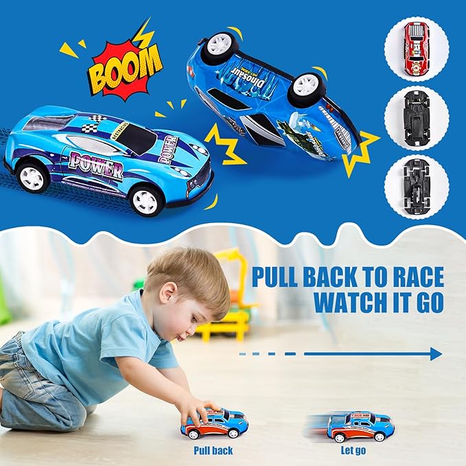 ZHFUYS 36PCS Metal Pull Back Cars Toy for Kids, Toy Cars for Kids Ages 3-8, Race Cars Party Favors for Kid Toys, Party Favors Birthday Gift for Boys Girls