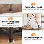 IDEALHOUSE Hall Tree with Bench and Shoe Storage Parent-Child Coat Rack Shoe Bench Industrial Coat Tree Entryway Large Organizer with Shoe Rack, Storage Cubbies, Hooks, and Top Shelf