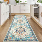 Topllen Runner Rug - 2'x6' Boho Washable Kitchen Rug, Non-Slip Soft Low Pile Rugs Indoor for Entrance Living Room Bedroom Bathroom,Vintage Throw Hallway Carpet Stain Resistance (Multi, 2x6ft)