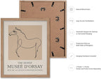 Poster Master Vintage Poster - Retro Minimalist Print - Gift for Artist, Friend - Horse, Line Drawing, Sketch, Abstract - Wall Decor for Living Room, Bedroom, 16x20 Beige Framed