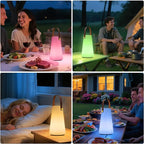 Outdoor Lanterns - Cordless Rechargeable Table Lamp, RGB LED Lights with Remote, IP44 Water-Resistant for Patio, Camping, Garden, Dining Room