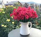 20 Bundles Artificial Flowers for Outdoors, UV Resistant Fake Flowers with Plastic Plants , Faux Silk Flowers for Planter outdoors, fake realistic flowers for Window Box Front Porch Patio Decor-Rosy