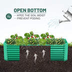 Land Guard 6×3×2 ft Galvanized Metal Raised Garden Bed, 2FT Deep Root Elevated Planter Box Steel Large Vegetable Flower Bed Kit(Green)