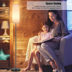 PARTPHONER Modern Standing Lamp with Lampshade, Minimalist Tall Lamp with Foot Switch for Living, Bedroom, Kids Room, Office