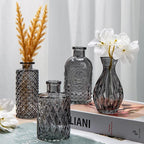 Glass Bud Vases Set of 20, Small Flower Vase in Bulk for Centerpieces, Mini Vintage Grey Vases for Rustic Wedding Vintage Home Table Decor